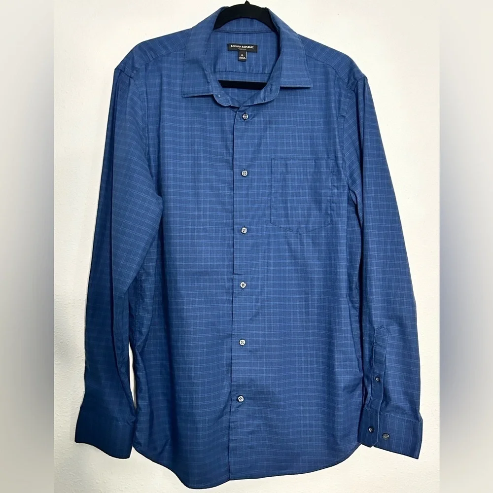Banana Republic Blue Dress Shirt Slim Fit Size XL